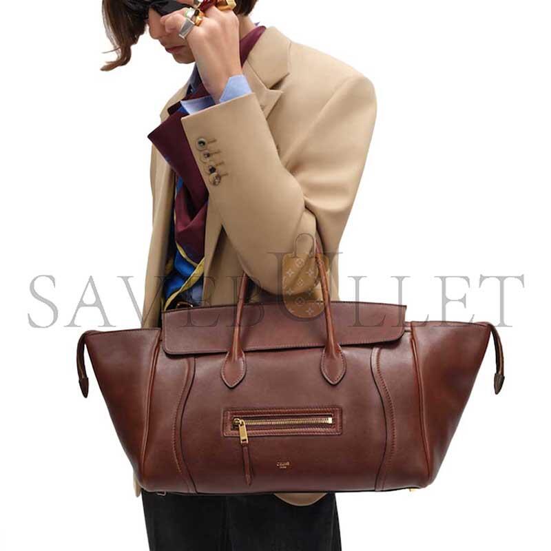 ce1i*e medium new lU*gage in s*pple shiny lambskin l100e3gw2.28bk (36*22*16cm)